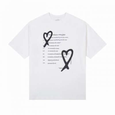 高版本Maisonmargiela 马吉拉 爱心字母短袖 男女同款 满满的高级感 性价比超高 手感超级柔软 细腻 柔软和不起球且不变形 G纯棉品质 后领标志对角
