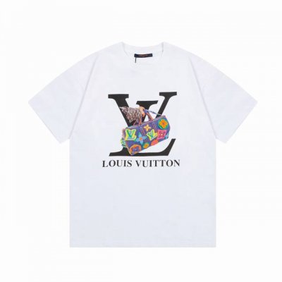 Louis Vuitton 路易威登 涂鸦字母手提包印花 大Logo标识精致升级，灵感源自八十年代复古 原版面料 官方同款 短袖T恤 同缸染面料 手感非常舒服