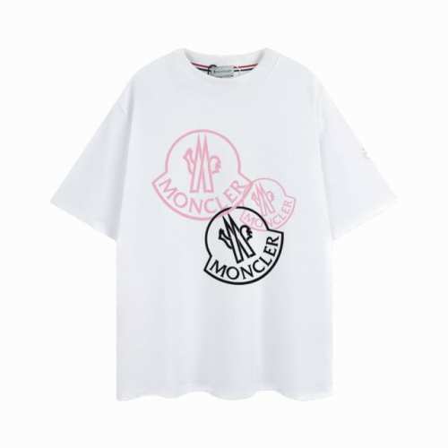 P80#K021 Moncler 蒙口 官网同款印花图案 双纱纯棉短袖 - 260G双纱纯棉顶级面料 手感柔软 百分百纯棉独家出货 定染硫化黑无尘处理面料 -面