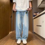 Stone Island 石头岛夏季冰丝牛仔裤 男女同款 海外限量款纯色工装牛仔裤 25Aw石头岛最新款 简约大方日常通勤首选 辨识度更高 宽松廓型 男女都可驾