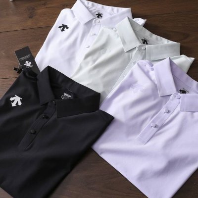 严选好货 Descente迪桑特新款女士翻领短袖polo衫 经典时尚款 客供锦氨冰感牛奶丝面料 丝滑垂坠 舒适透气 肩部小标Logo烫印 领口 袖口 下摆采用激