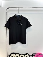 款号：Hmy96# 普拉达 prada 经典Logo皮标polo衫短袖T恤 正儿八经高克重精密珠地面料 所有面料均已提前做过缩水 品质第一 所见即所得 不会洗一