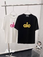 款F45 Alo Alo字母立体发泡印花袖口定制布标宽松圆领短袖T恤 这T恤我爱它一万年啊啊！！ 好绝啊啊！！质感清晰可见～ 280G重磅纯棉 耐洗耐穿不易变形