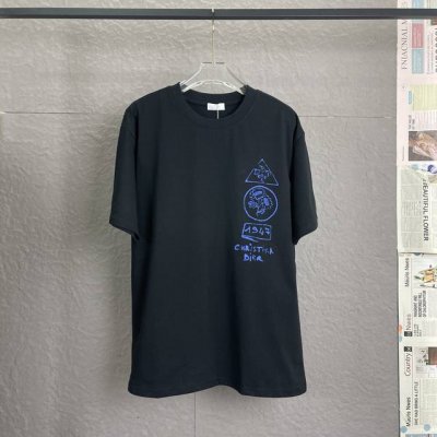 A23 dior迪奥 面料升级 300高克重 高端工艺 独家专供新款原单 男女同款 休闲宽松版型短袖 高端定制 高版本 时尚百搭爆款 进口面料 手感超柔软细腻