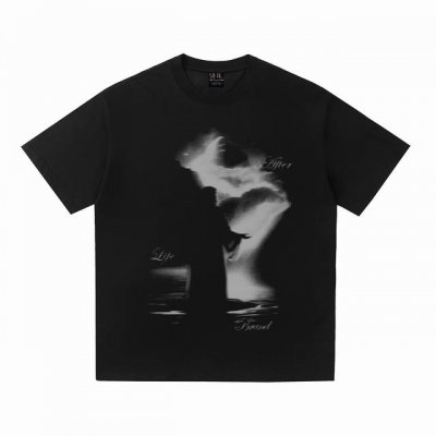 Vt2550 复古美式短袖T 颜色：黑色 码数:S-Xl