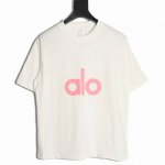 alo 25Ss 硅胶字母短袖T恤 面料采用定制240G 26支特滑双股精棉平纹高密无尘全棉布料 前幅高密度加厚 走线平整 代工品质 全套定制辅料 尺码 S-X