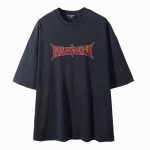 新款 顶级版本 巴黎世家Balenciag 2025Ss春夏季 新款 Blcg前后裂痕印花运动短袖T恤男女同款！ 炒雪花水洗工艺，局部磨破三针独特的Oversi
