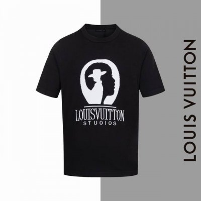 款号#Z151 lv 黑白头像图标针织短袖 louisvuitton 官网一致款式 面料 仿羊毛精品纯棉针织 同缸同色织染螺纹 颜色一致 配套 三标齐全 纸板