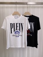 philipp Plein 25春夏新品植绒印花标识短袖圆领T恤，采用定制80支双股丝光棉面料；黑色 白色 S～Xxxl