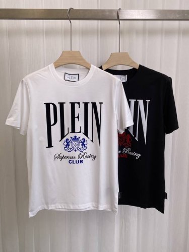philipp Plein 25春夏新品植绒印花标识短袖圆领T恤，采用定制80支双股丝光棉面料；黑色 白色 S～Xxxl