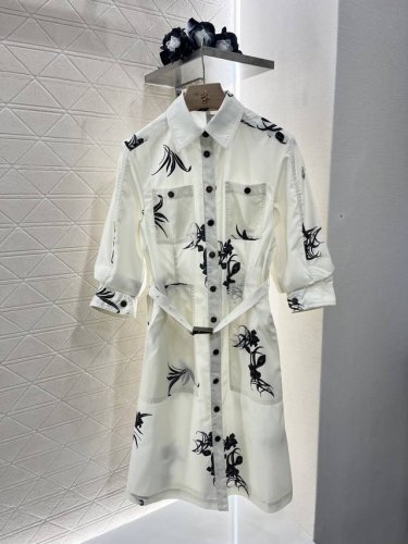 moncle*新品 印花短袖衬衣裙