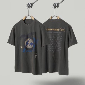 款号：Ts10 顶级品质 Travis Scott X Fragment Design 洗水老鹰闪电动物印花短袖T恤 做工精美 走线流畅 原版开模 工艺讲究 印