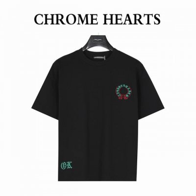 chromehearts 克罗心 25Ss 重工贴布马蹄十字架刺绣短袖T恤 厚实有型，购入原版开模打造，全套定制辅料，所有细节完美还原 定织定染260G纯棉双纱