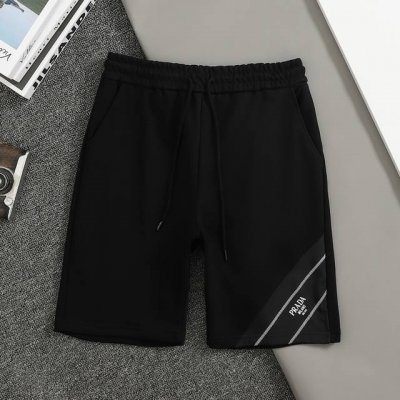 顶级复刻版本 Prada 普拉达25春夏新款 字母绣花 下摆三角织带拼接Logo标识 五分裤、高品质纯棉 面料、特别手感、超级质感 舒适柔软透气 休闲宽松版型