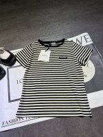 190原版开发Moncl**盟可睐 春夏新品 夏季女士条纹棉质短袖T恤出货，高端版本，对版开发1:1出货，品质超好，现货Sml