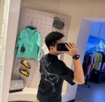 高品质 品名 始祖鸟 Arc'teryx 24Ss 新款印花后背大鸟Logo宽松男女同款圆领纯棉短袖T恤 版型 宽松版 面料 330G全棉精梳棉 颜色 黑色-白