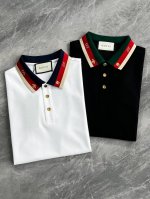 新品 2025春夏新款Gu*Ci 领口织带标识男士商务休闲翻领休闲Polo衫短袖T恤 ！经典著作,随性百搭重塑了时尚商务风格.打造极其浓郁的格调气息.有机针织网
