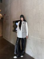D家缎面拼接印花Logo衬衣 开模定制五金配件 版型超赞 上身完美百搭款 高品质 尺码Sml