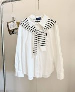 价格：￥120 品名：Ralph Laur*N 拉夫刺绣战马假两件披肩衬衫 尺码：S.M.L 颜色：白色 独家的拉夫假两件小衬衫呼声太高了，很特别的一件衬衫外套