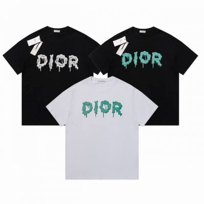 款号：G2120 Dior 2025春夏新款首发专柜最新款短袖圆领T恤印花 -面料：260G双纱纯棉短袖，配套320G纯棉罗纹 原版面料 官方同款 男女同款 颜