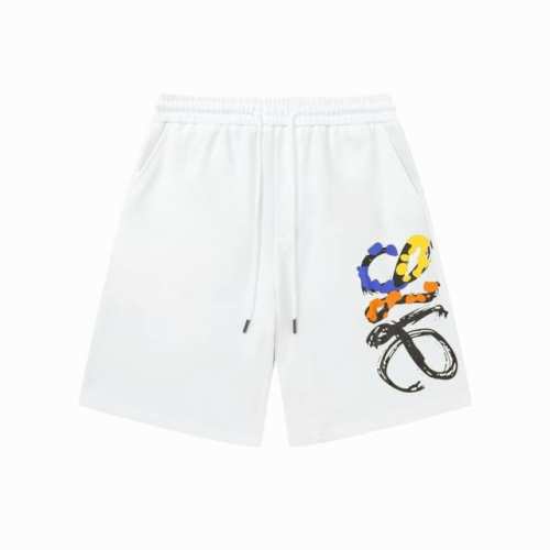 Loewe 罗意威 2025新款 轻奢主义 手绘涂鸦Logo 男女日常通勤穿搭必备 休闲短裤 定制毛圈面料 松紧+抽绳可调节裤腰 腰标吊牌洗水唛三标齐全 颜色：