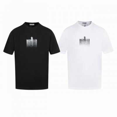 上新款号：M1079 2025早春Moncler 蒙口 官网同款印花图案 双纱纯棉短袖 - 260G双纱纯棉顶级面料 手感柔软 百分百纯棉独家出货 定染硫化黑无