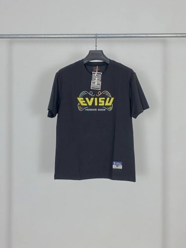 Evisu夏季新款达摩头短袖T恤 Evisu福神短袖T恤32支双纱梳精纯棉爽滑手感，纯棉不起球不起毛、面料厚度260克重，质量保证、原厂面料、定定制染、包浆印刷