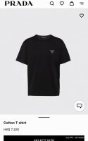 prada.普拉达 春夏饰有立体倒三角标硅胶徽标印花短袖T恤，定制260克活性纯棉面料；黑色 白色 S Xxl