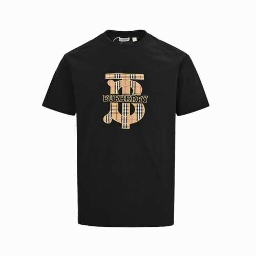 burberry 巴宝莉 25Ss 格纹Tb贴布刺绣字母短袖 定织定染26支240G精梳棉面料 上身非常柔软舒适 tb字母格纹贴布田岛机刺绣 绣体饱满圆润 刺绣