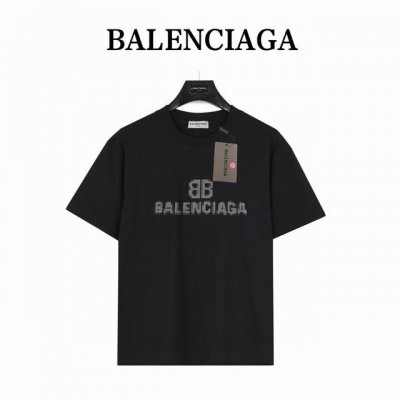 balenciaga 巴黎世家胸前马赛克 短袖T恤 款号:Blsj01 黑色 240克重磅小落肩100%棉T恤 Os版型 宽松有型好搭配 采用精梳紧密赛络工艺