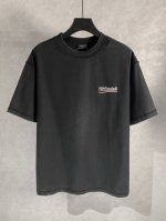 5503# 高品质 Balenciga 巴黎世家 反转反穿 双面可穿 可乐刺绣圆领短袖T恤 采用纯棉柔软面料，对色定染面料，洗水做旧 磨破工艺 进口立体前后绣花