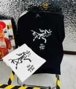 鸟 Arc‘Teryx 始祖鸟25夏季新款印花休闲宽松情侣款 短袖T恤D1017 细节:版本一比一复刻，吊牌 领标 水洗。 面料：采用40织双纱320克面料，原
