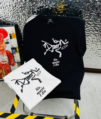 鸟 Arc‘Teryx 始祖鸟25夏季新款印花休闲宽松情侣款 短袖T恤D1017 细节:版本一比一复刻，吊牌 领标 水洗。 面料：采用40织双纱320克面料，原