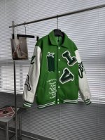 新款上新 louis Vuitton路易威登 Fw21 绿野仙踪刺绣棒球服 面料 80%羊毛 10 天然丝 10%绒 混合定制而成 面料不好找 定染耗时半个月