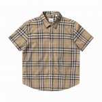 最高版本 对位 burberry 巴宝莉经典元素条纹短袖衬衫 bbr品牌最具代表性经典条纹衬衣 专柜销量第一款 面料采用双股80支梭织斜纹面料 格纹对位 纱线定