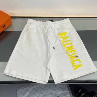 上新 纯原臻品 顶级原版复刻 巴黎世家 Balenciaga 2025夏季新款亮色夜光字母Logo短裤休闲五分裤 原版面料高版本高品质 网红明星同款 松紧腰围设