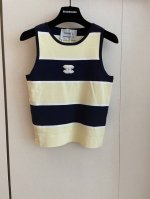 cc Chane新款法式复古条纹针织背心 日常佰搭单品 ，给你营造轻松、活力穿着，贴身穿着的舒适亲肤 ，兼具垂感与挺度，条纹撞色设计过渡，丰富视觉层次，正肩H型