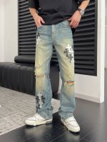 独家首发原单品质破洞直筒阔腿裤牛仔裤，尺码29-38