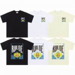 658#P70 美式潮牌Rhude 卡牌印花小众高街宽松男女休闲短袖T恤 颜色：黑色 白色 尺码：S M L Xl 面料：26支280克潮牌双纱