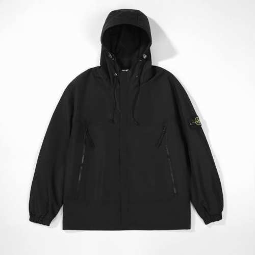 Stone Island石头岛经典徽标拼色大口袋户外冲锋衣外套 定制原版一致品牌章仔 主标 辅料 水洗齐全 纽扣全部开模 与原版一致 宽松版型 定织定染三防面料