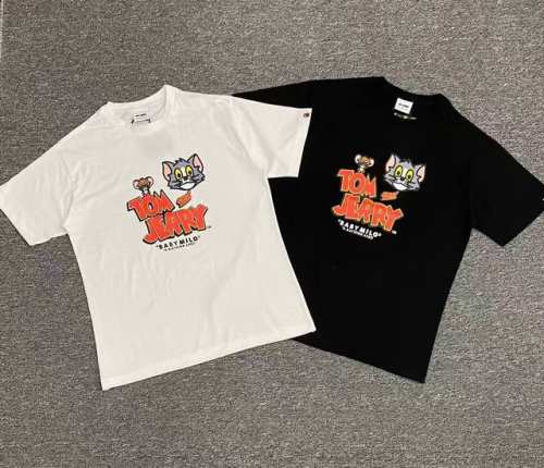 00174款A Bathing Ape X Tom And Jerry 联名款 猫和老鼠卡通印花短袖 男女同款 码数Smlxlxxl 黑色白色