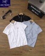 Arc’Teryx -始祖鸟男士休闲翻领半拉链短袖polo衫 桑蚕丝亚麻混纺男装半开襟短袖polo衫男款休闲带拉链T恤，棉麻混纺+桑蚕丝商务休闲百搭抗菌短袖po