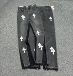 款号:H804 Gallery Dept & Chrome Hearts 克罗心联名 拼接十字架宽松水洗喇叭牛仔裤 真实还原Vintage极致质感 原版五金辅料