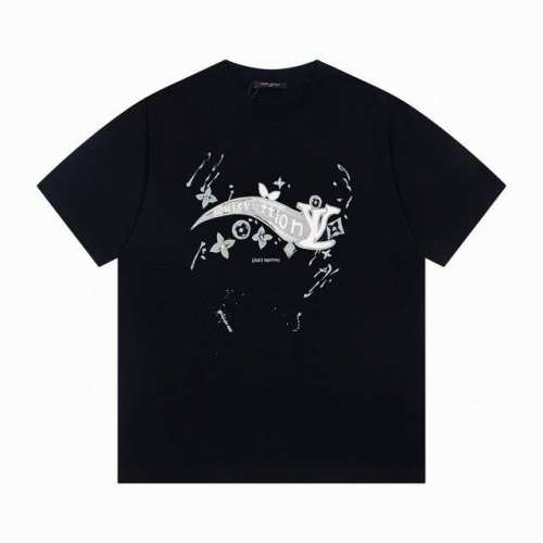 Louis Vuitton 路易25Ss早春新款字母短袖 纯棉双纱汗布面料 同缸定染特种加粗32支双股1X1螺纹 轻奢主义 男女日常通勤穿搭必备单品 正确版本