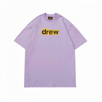 drew 笑脸短袖T 字母款 #802 定织定染32支230克双纱棉面料 进口胶浆印花，领口纯棉螺纹定制，不易变形，可区别市场版本，开模定制新款吊牌 水洗标 原