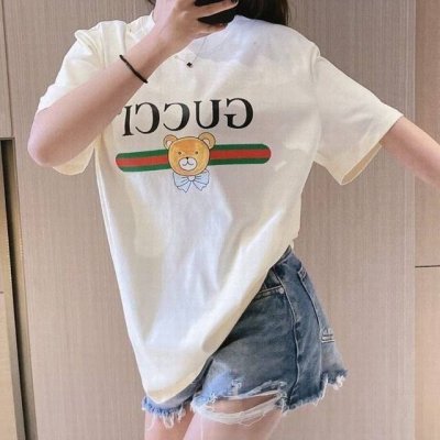 Gucci 23Ss 最新款金钟仁小熊系列短袖T恤 高品质出货！ 原版面料 官方同款！ 叠穿打底就很有博主范儿了 低调有品位 原版面料 240G高克重 双纱10