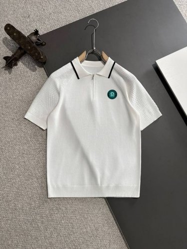 隔天出货 高品质 Lulu 2025春夏新款男款翻领短袖T恤 精梳棉质纱线针织纺棉布面料制作，纯棉的高克重特殊纱，掂起来手感份量十足，上身也比普通T更加有质感，