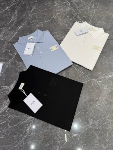 celine 25Ss夏季男士休闲Polo！采用最新的鲜活色彩打造的标识！！胸口3D刺绣打造灵动生趣的品牌力量.让品牌更具看点与规格，有着莫名的吸引力让人一眼看
