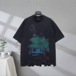 b131# 市场顶级品质 Balenciaga 巴黎世家2025Ss 模糊3M涂鸦割烂做旧短袖T恤 印花采用环保进口材料白墨直喷工艺 市场顶级的质量 官网品质