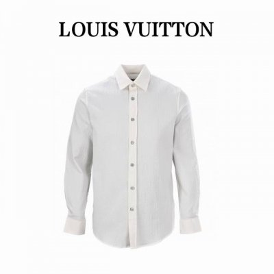 Louis Vuitton Lv 竖条混纺棉质长袖衬衫 正品 0购入开发，定制泡泡棉质提花面料，75D高温朴，面料酵洗，定制辅料，合身版型 Size：S-Xl